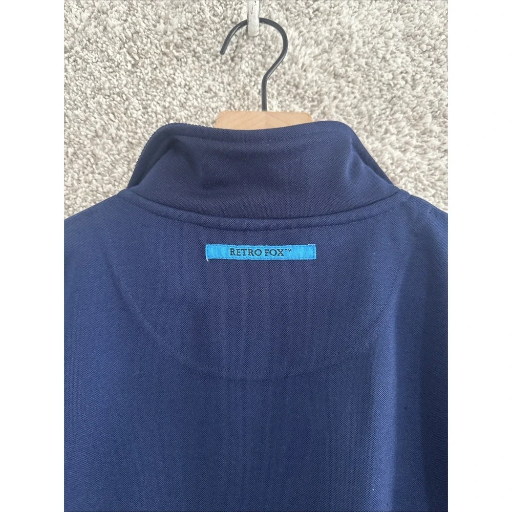 VINTAGE RETRO‎ FOX MEN'S NAVY BLUE POLYESTER TRACK JACKET SIZE L - Picture 9 of 11